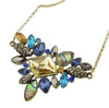 Flower Maxi Statement Necklace Antique Gold