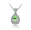 Angel Ocean Tear Design Green Crystal Pendant