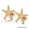 Elegant Gold Plated Starfish Stud Earrings